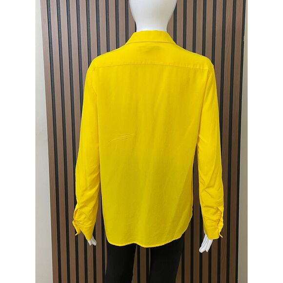 Tommy Bahama Women's M Yellow Button 100% Silk Shirt Resort Vacation Travel - Picture 2 of 10